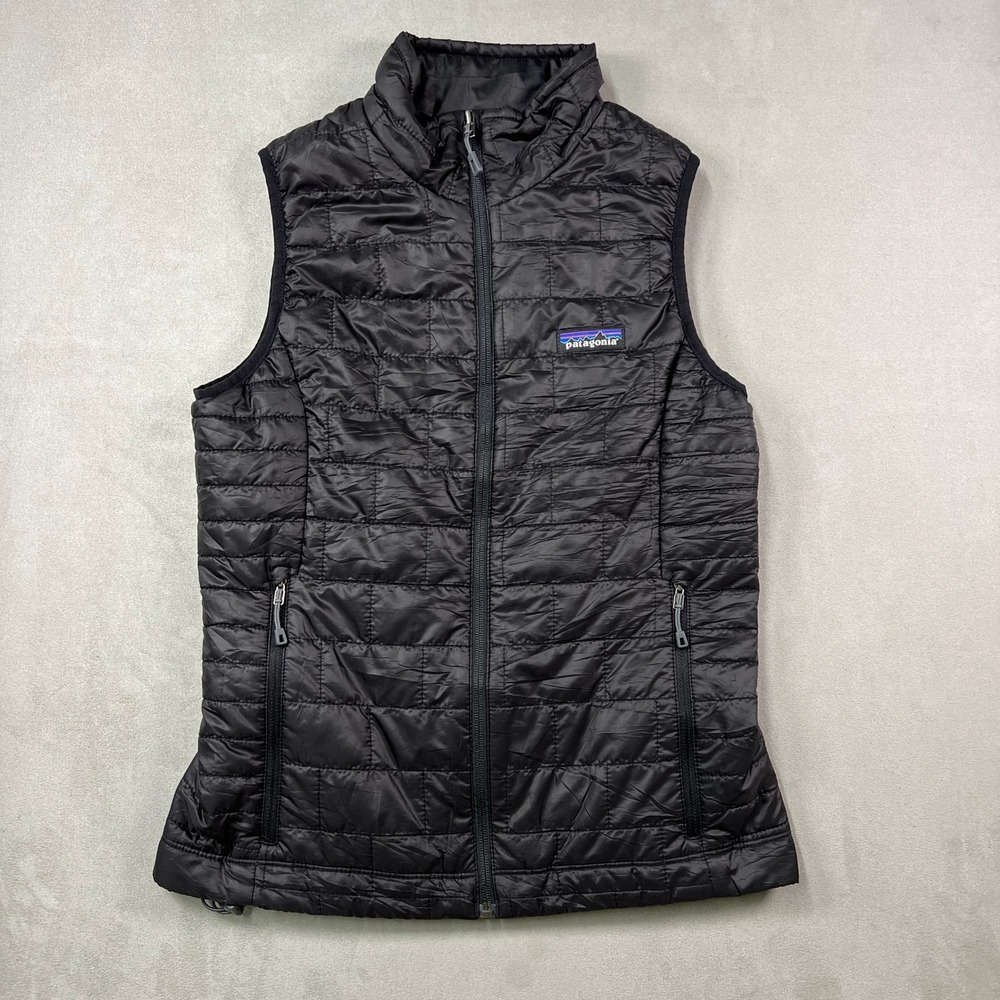 Patagonia Nano Puff Vest Womens XS Black Full Zip‎ Primaloft Insulated Puffer
